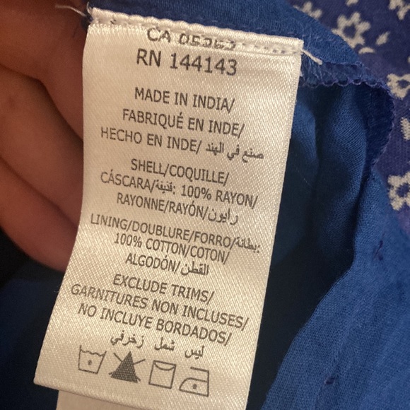 California Moon Rise Blue Floral Peasant Dress Size M - Picture 14 of 16